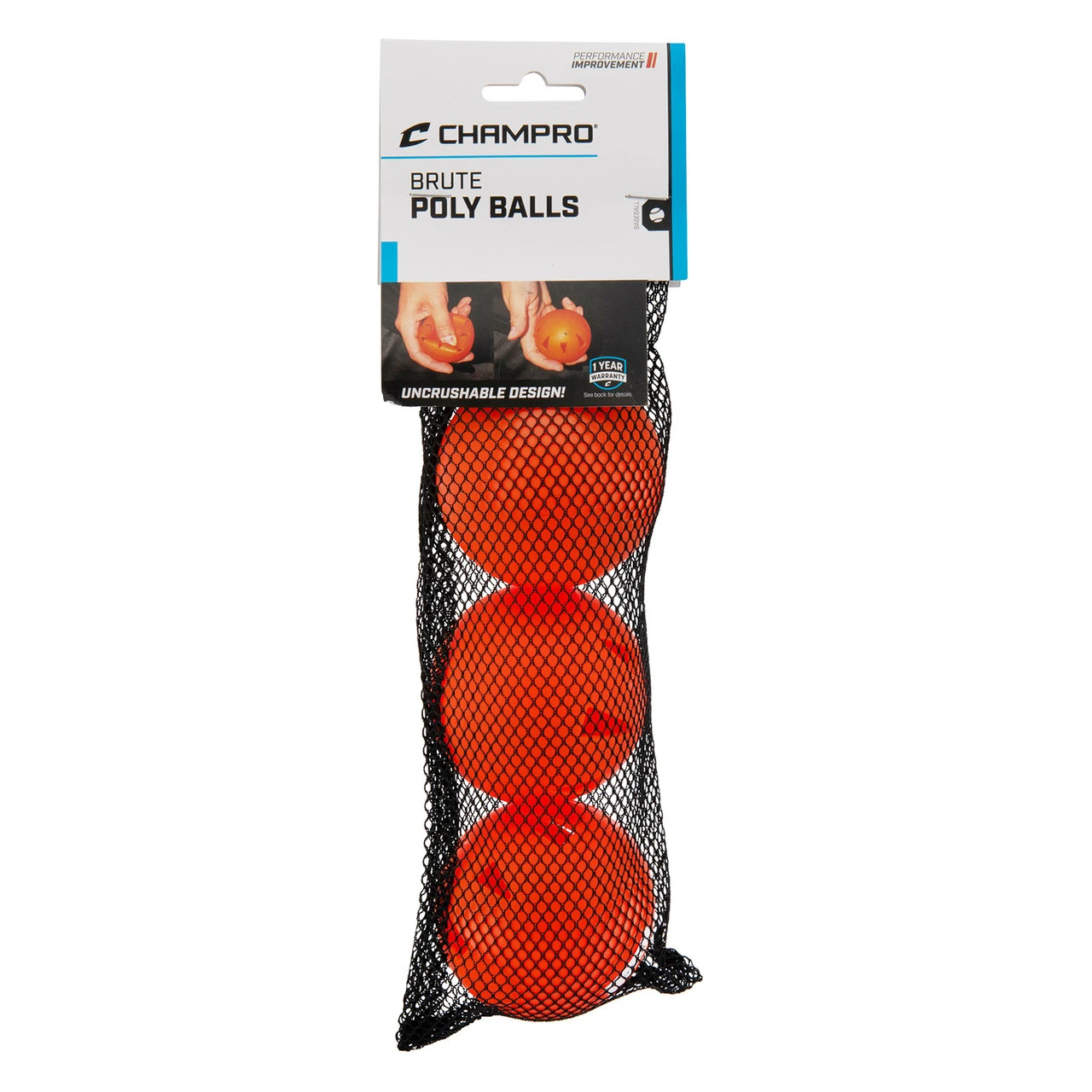 Champro 9 Inch Brute Poly Training Baseballs - 3 Balls 3 Champro 9 Inch Brute Poly Training Baseballs - 3 Balls