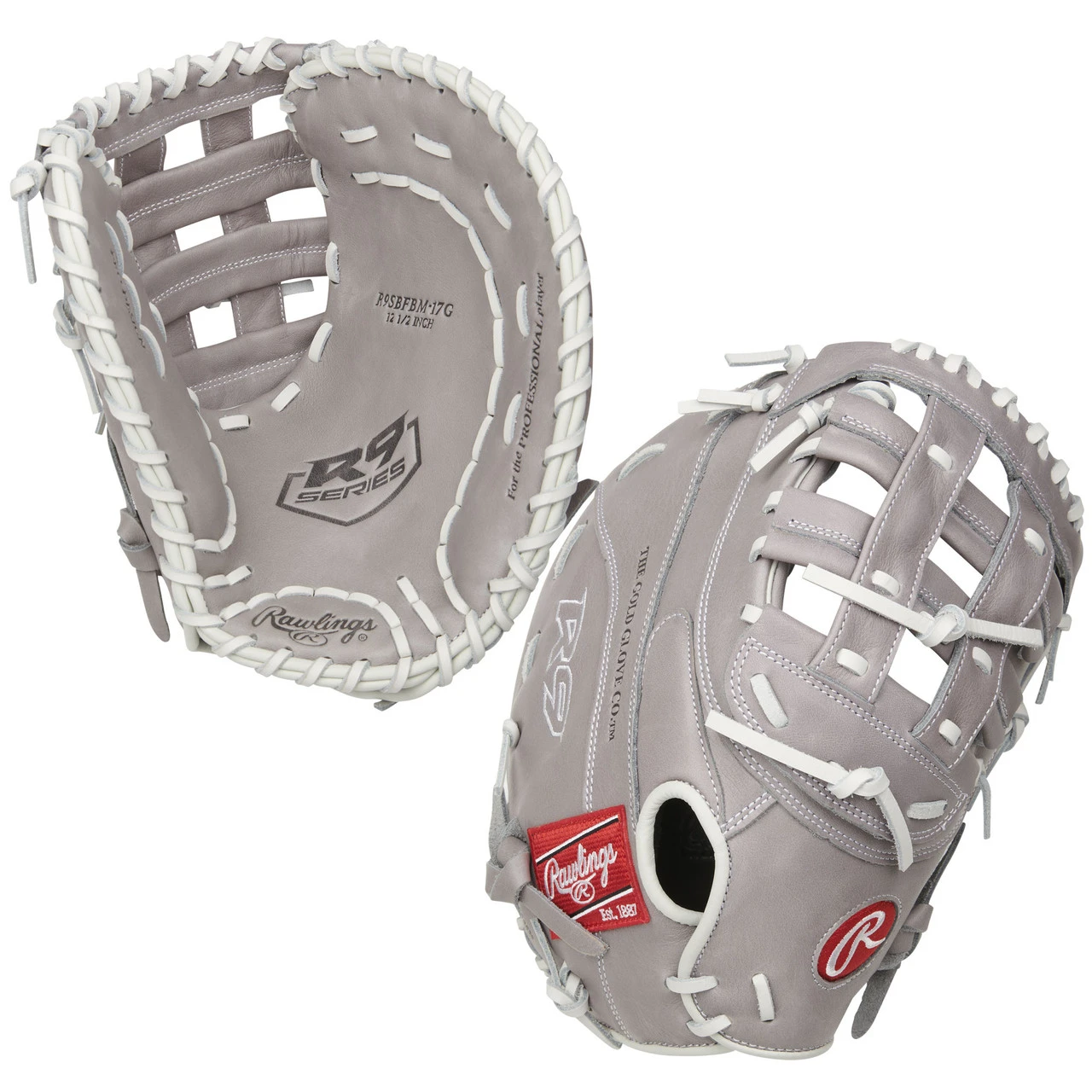 Rawlings R9 Series 12.5 Inch R9SBFBM-17G Fastpitch Softball First Base Mitt 3 Rawlings R9 Series 12.5 Inch R9SBFBM-17G Fastpitch Softball First Base Mitt