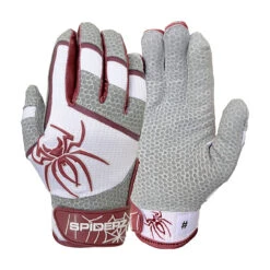 Spiderz PRO Adult Baseball/Softball Batting Gloves -Bp Athletics spiderz pro21 blkgry 11016.1679475062