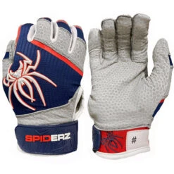 Spiderz PRO Adult Baseball/Softball Batting Gloves -Bp Athletics spiderz pro21 whtnvyred 47006.1679475061